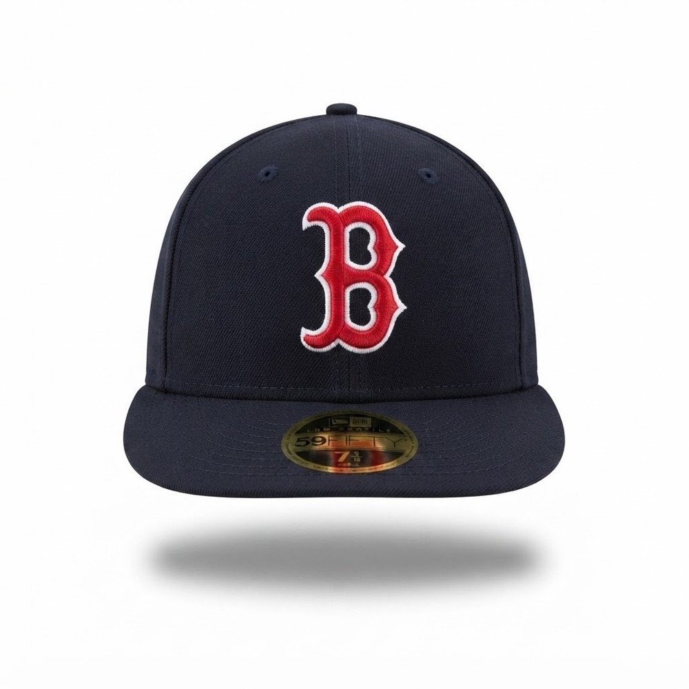 Boston Red Sox New Era 59FIFTY Low Profile Fitted Hat Mens Size 7 1/8 Blue NEW